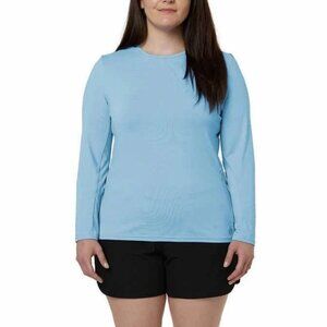 Ladies Hang Ten Light Blue Long Sleeve Rash Guard L Beach Surfing